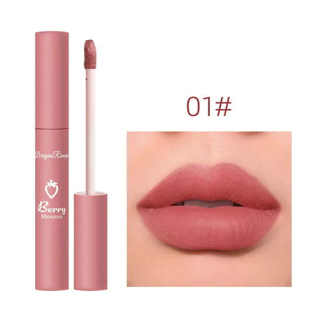 1pc Strawberry Velvet Matte Lipstick Set Box
