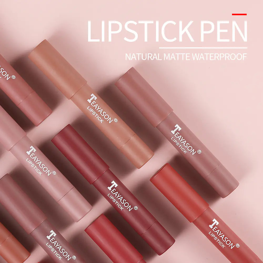 12 Colors Velvet Matte Waterproof Lipstick Pencil Set