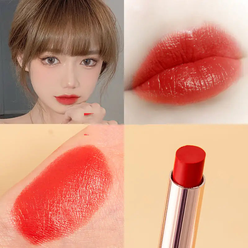 Golden Thin Tube Semi-Matte Velvet Moisturizing Lipstick