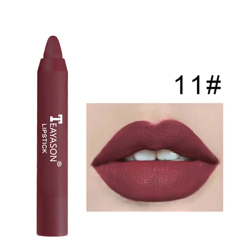 12 Colors Velvet Matte Waterproof Lipstick Pencil Set