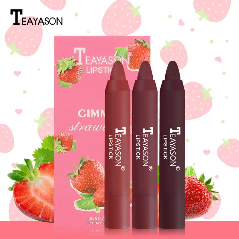 3 Sticks Set Matte Velvet Lipstick in Milk Tea Shades