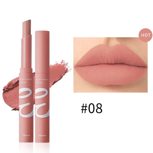 12 Colors Velvet Matte Lipstick - Long Lasting & Waterproof