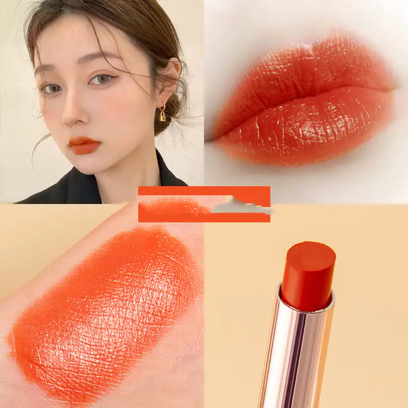 Golden Thin Tube Semi-Matte Velvet Moisturizing Lipstick