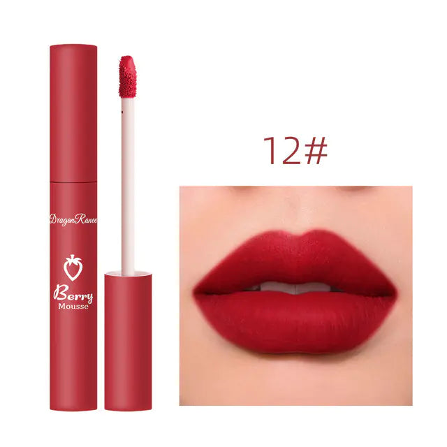 1pc Strawberry Velvet Matte Lipstick Set Box