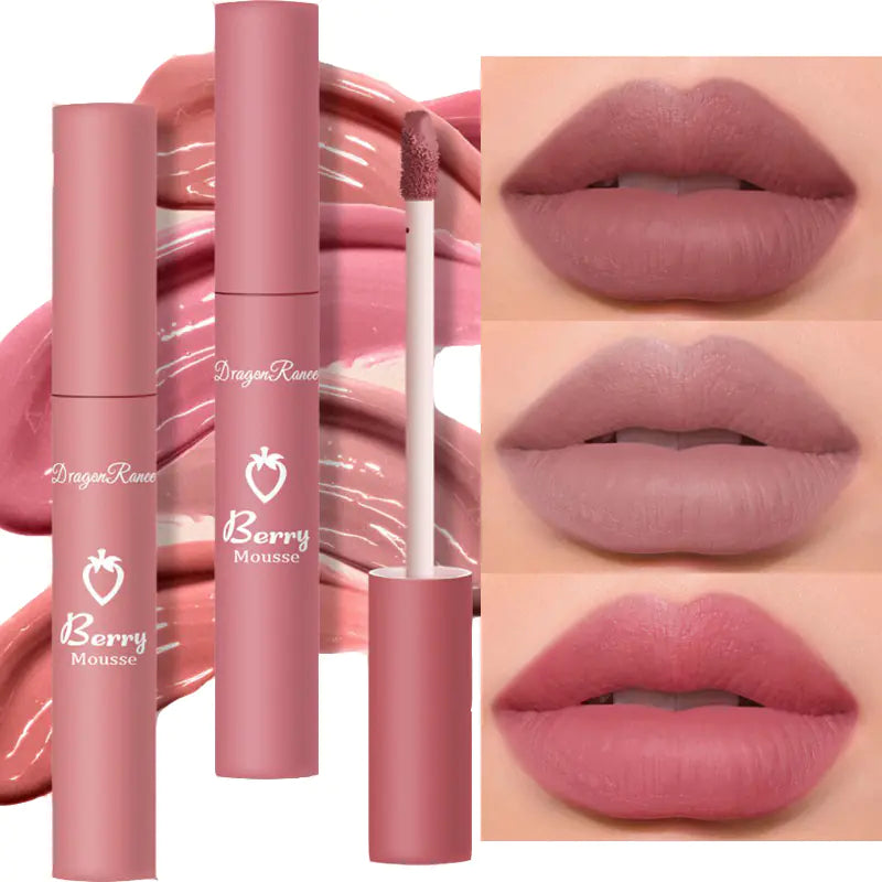 1pc Strawberry Velvet Matte Lipstick Set Box