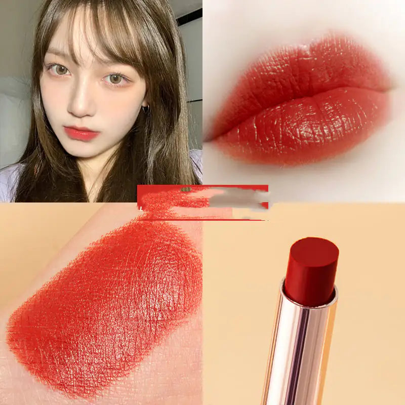 Golden Thin Tube Semi-Matte Velvet Moisturizing Lipstick