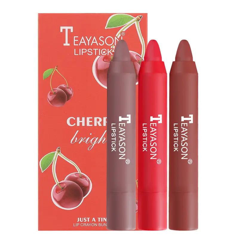 3 Sticks Set Matte Velvet Lipstick in Milk Tea Shades