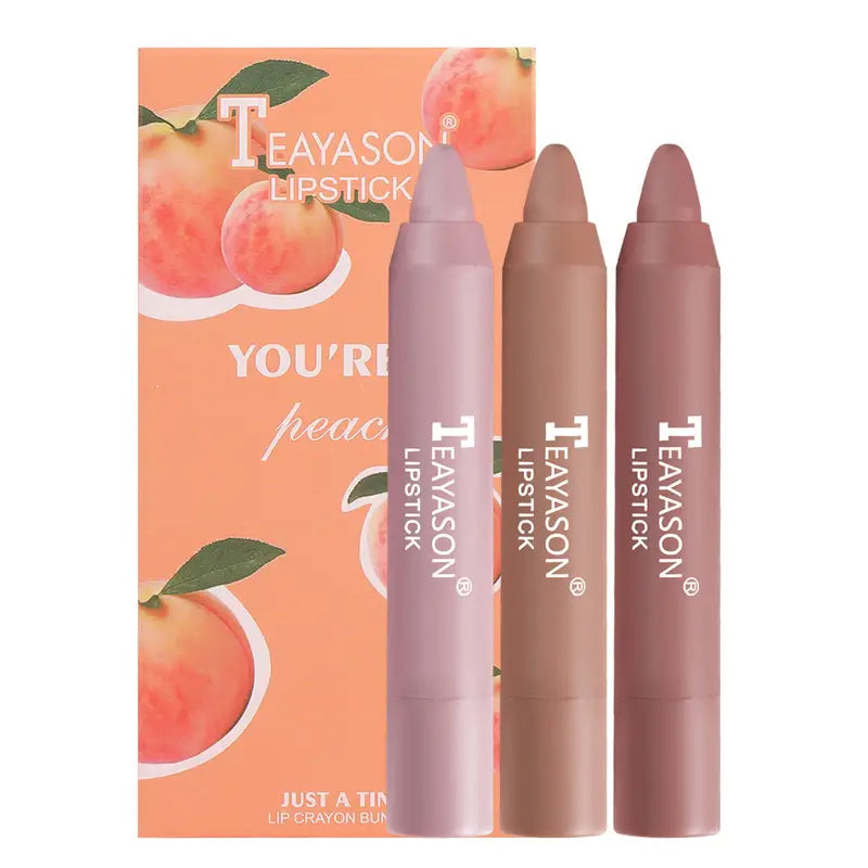3 Sticks Set Matte Velvet Lipstick in Milk Tea Shades