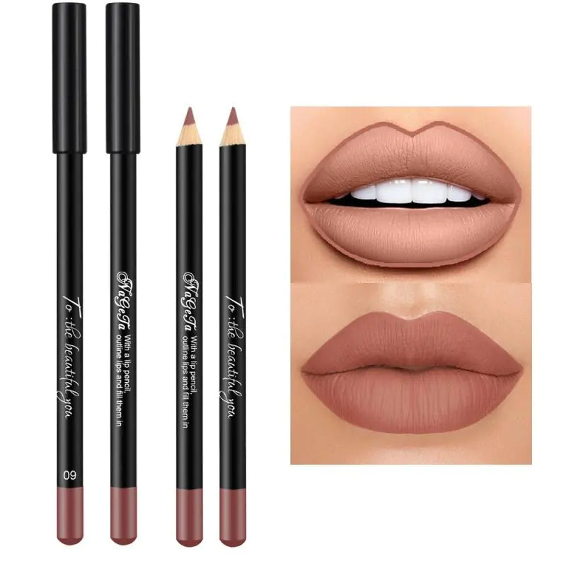 12 Color Matte Lipstick Pencil - Velvet Lip Makeup