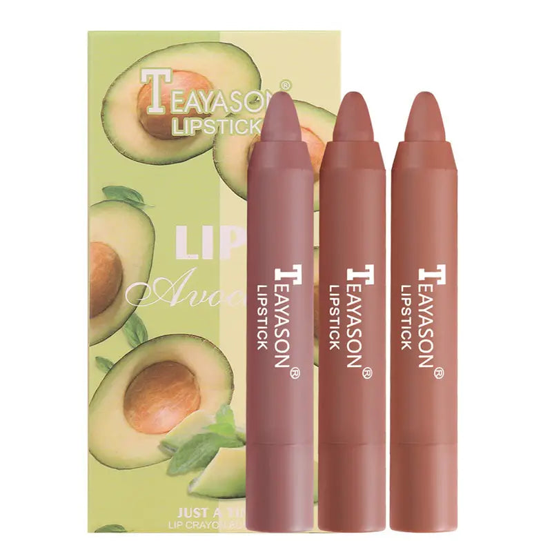 3 Sticks Set Matte Velvet Lipstick in Milk Tea Shades