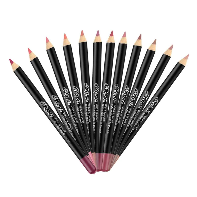 12 Color Matte Lipstick Pencil - Velvet Lip Makeup
