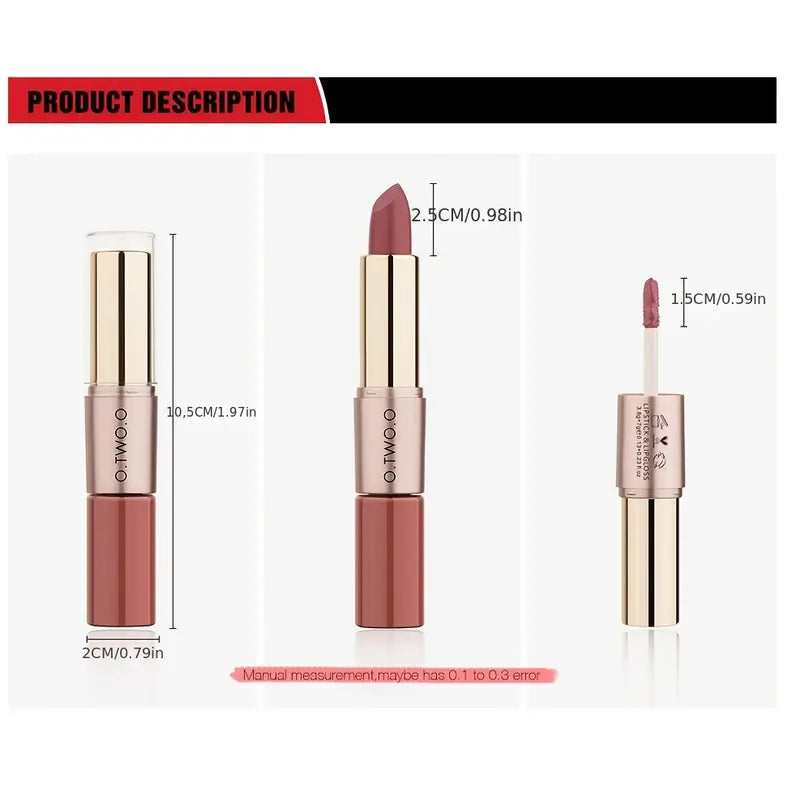 Double-End Velvet Matte Lipstick & Lip Gloss (12 Colors)