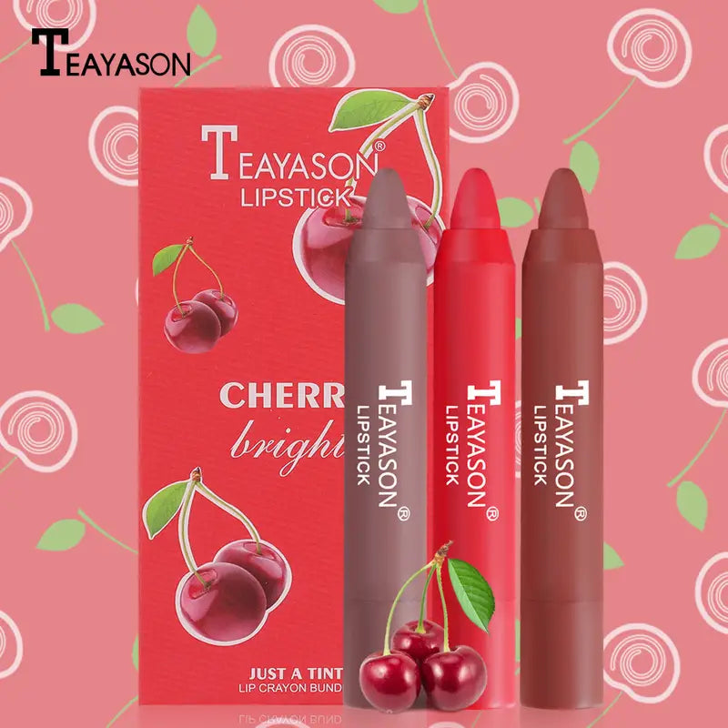 3 Sticks Set Matte Velvet Lipstick in Milk Tea Shades