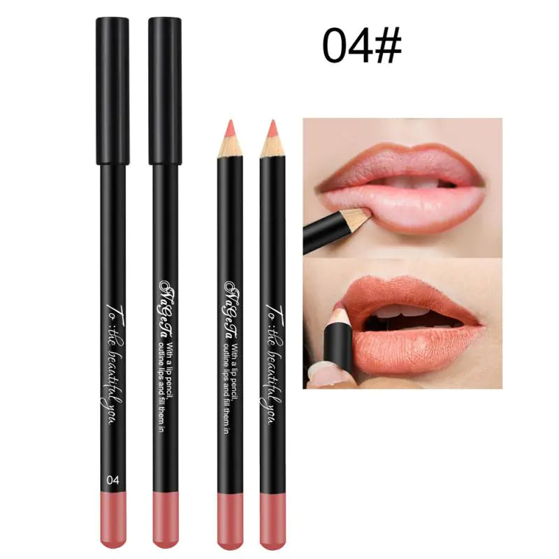12 Color Matte Lipstick Pencil - Velvet Lip Makeup