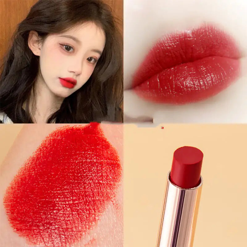 Golden Thin Tube Semi-Matte Velvet Moisturizing Lipstick